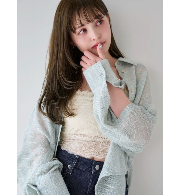 dazzlin「シアーツイードオーバーシャツ」|シャツ・ブラウス|