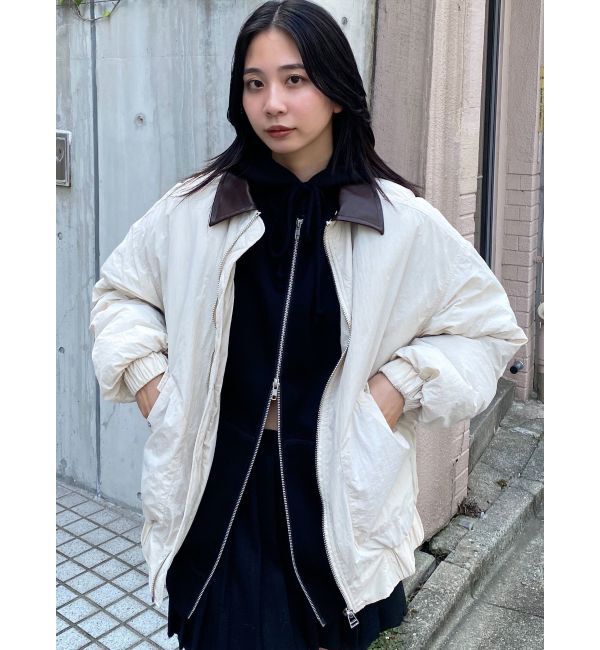 EMODA「オーバーカラーボンバージャケット」|ブルゾン・スタジャン|