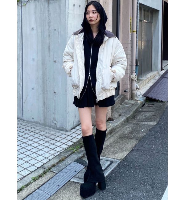 EMODA「オーバーカラーボンバージャケット」|ブルゾン・スタジャン|