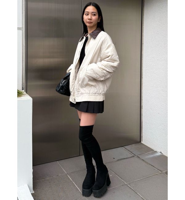 EMODA「オーバーカラーボンバージャケット」|ブルゾン・スタジャン|