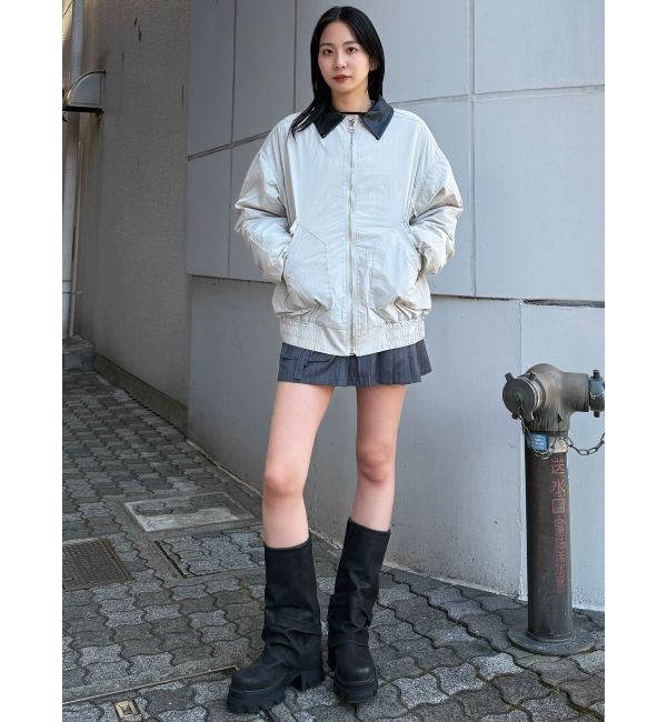 EMODA「オーバーカラーボンバージャケット」|ブルゾン・スタジャン|