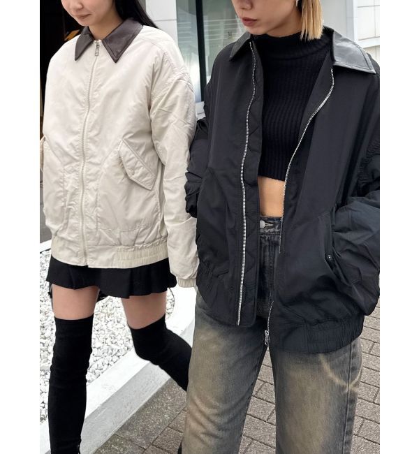 EMODA「オーバーカラーボンバージャケット」|ブルゾン・スタジャン|