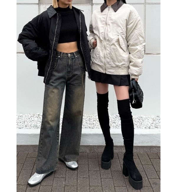 EMODA「オーバーカラーボンバージャケット」|ブルゾン・スタジャン|