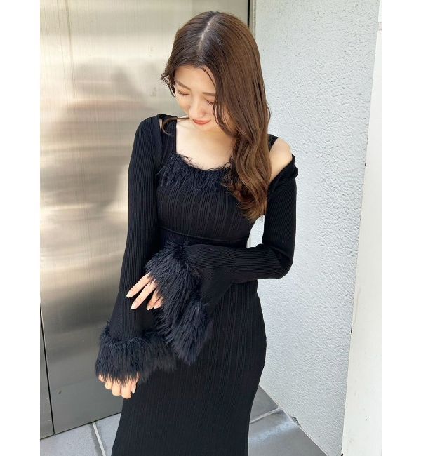 MERCURYDUO「ファーボレロセットワンピース」|ワンピース|