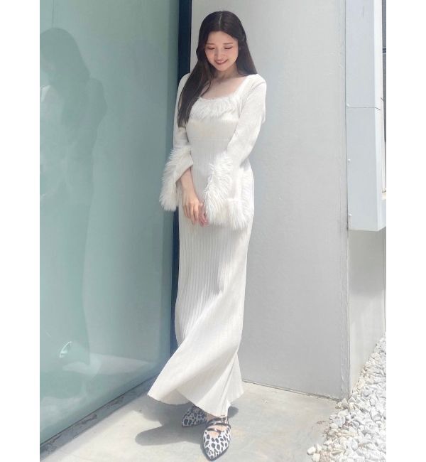 MERCURYDUO「ファーボレロセットワンピース」|ワンピース|