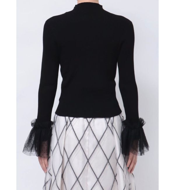 MERCURYDUO「異素材フレアスリーブニット」|ニット・セーター|