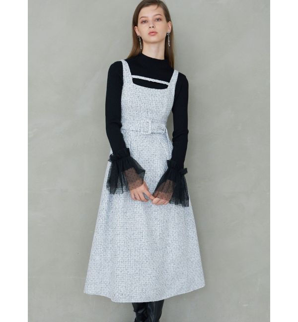 MERCURYDUO「異素材フレアスリーブニット」|ニット・セーター|