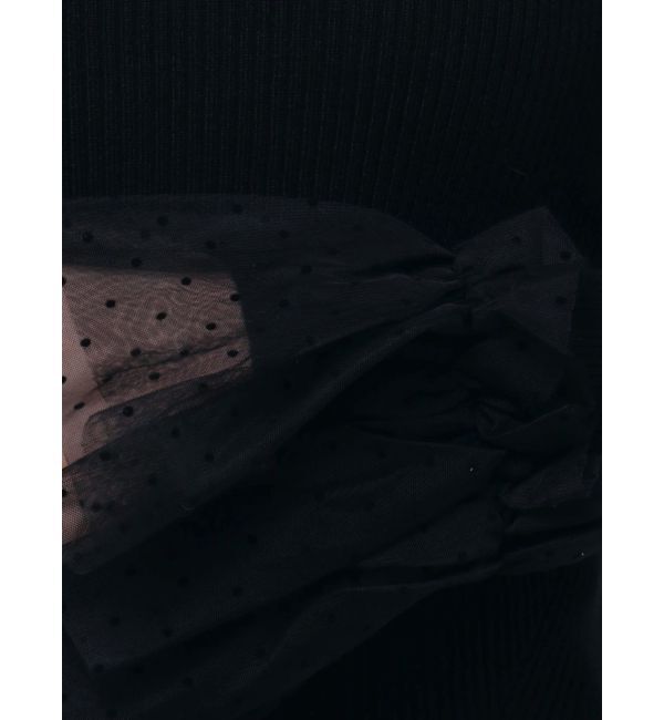 MERCURYDUO「異素材フレアスリーブニット」|ニット・セーター|