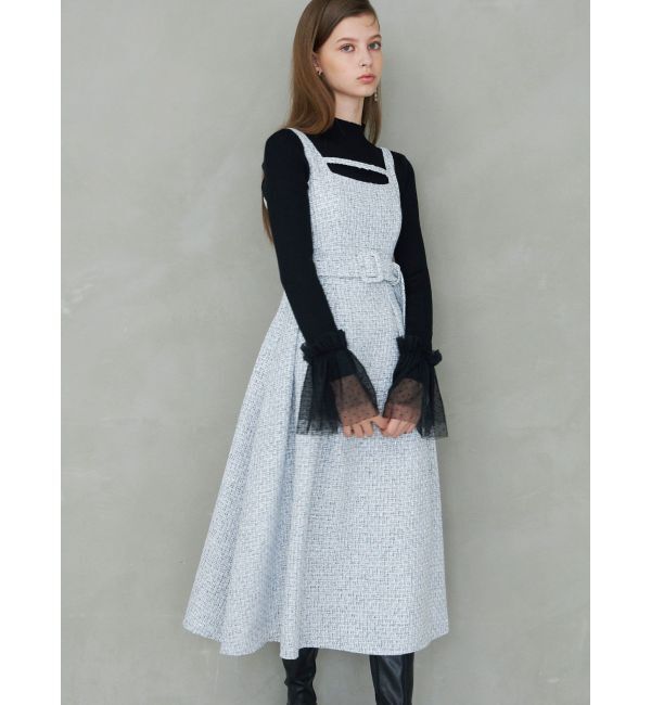 MERCURYDUO「異素材フレアスリーブニット」|ニット・セーター|