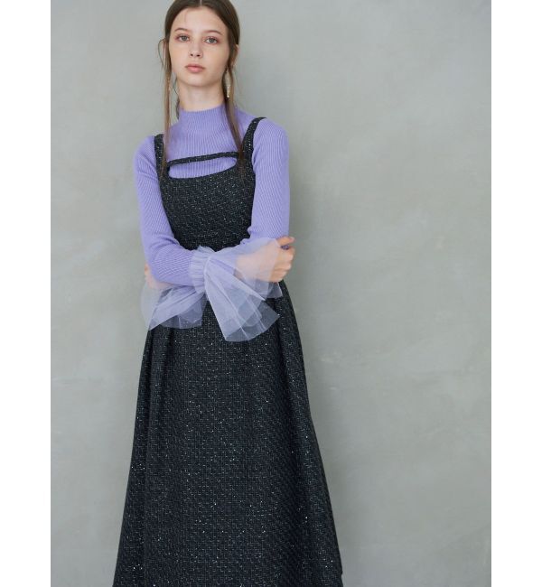 MERCURYDUO「異素材フレアスリーブニット」|ニット・セーター|