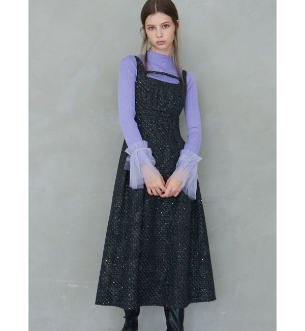 MERCURYDUO「異素材フレアスリーブニット」|ニット・セーター|