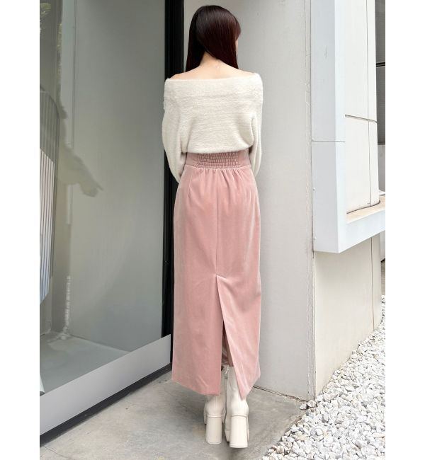 MERCURYDUO「オフショルミニシャギーニット」|ニット・セーター|