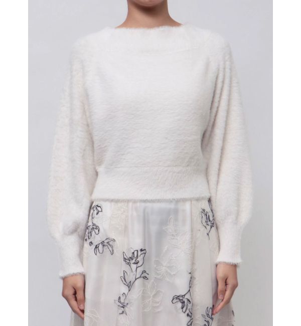 MERCURYDUO「オフショルミニシャギーニット」|ニット・セーター|