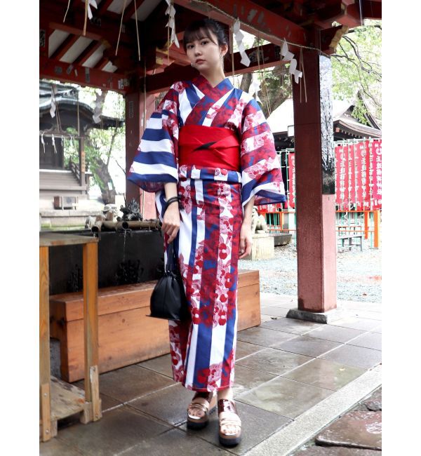 MURUA「MURUA浴衣SET【太縞に椿】」|その他|ブルー