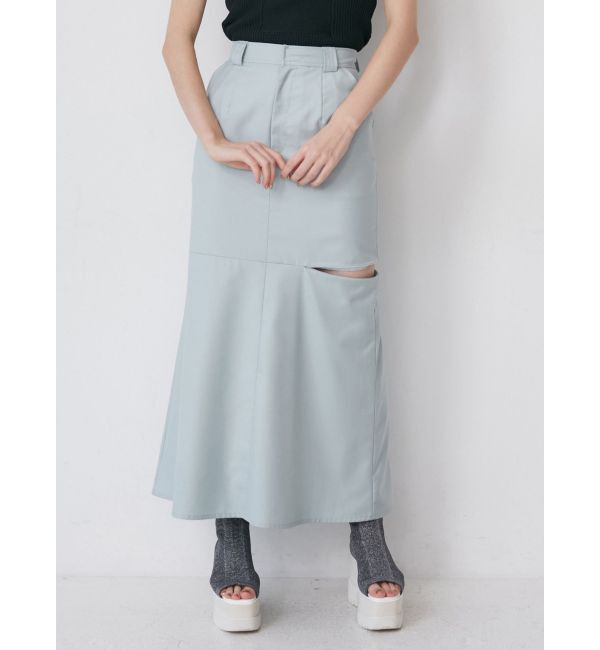 MURUA「カットアウトマーメイドスカート」|スカート|ライトグリーン