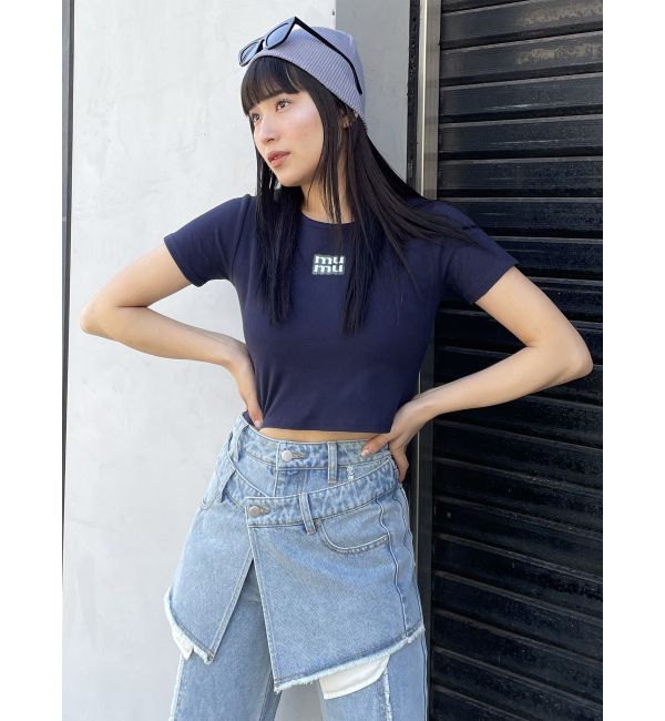 MURUA「ロゴクロップトTシャツ」|Tシャツ・カットソー|
