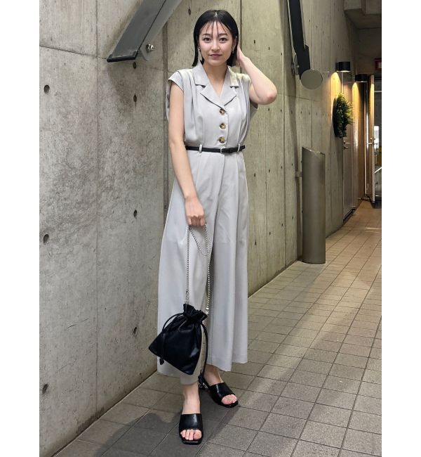 MURUA「ウエストベルトワイドロンパース」|オールインワン|