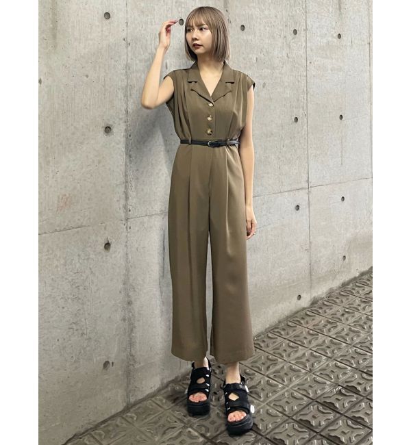 MURUA「ウエストベルトワイドロンパース」|オールインワン|