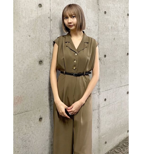 MURUA「ウエストベルトワイドロンパース」|オールインワン|