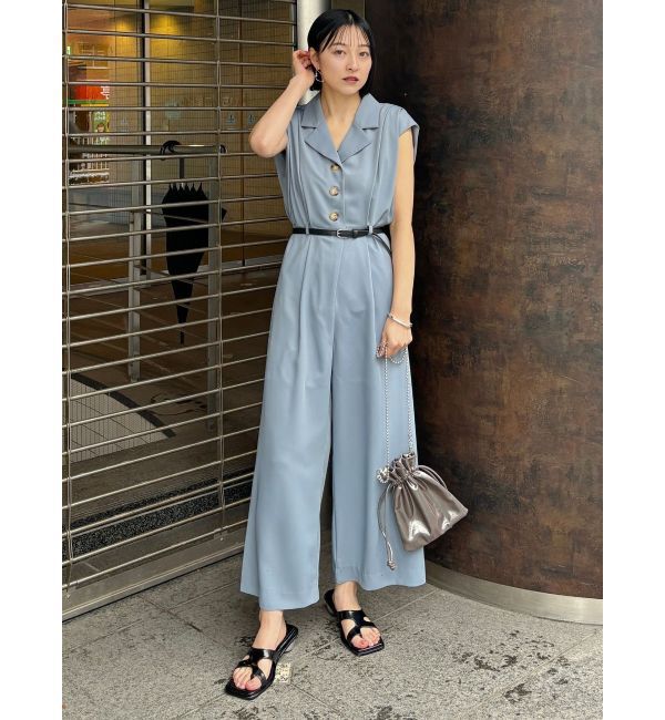 MURUA「ウエストベルトワイドロンパース」|オールインワン|