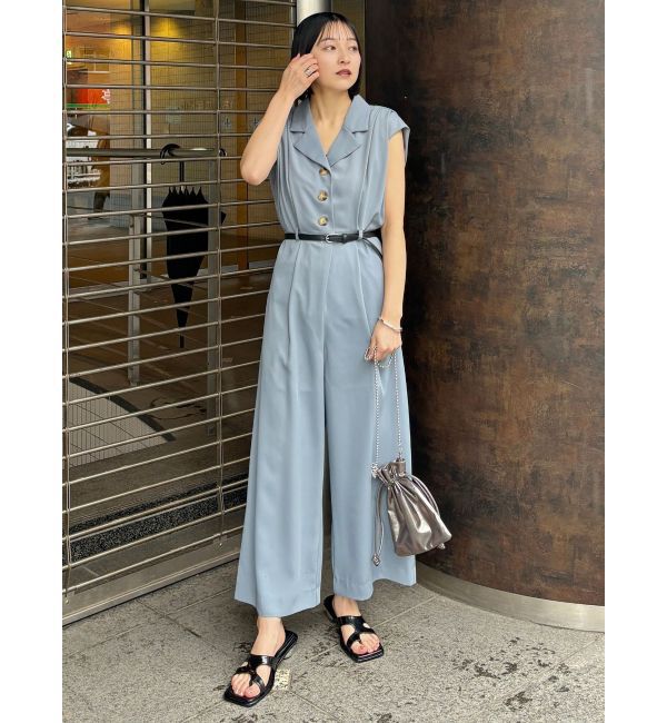MURUA「ウエストベルトワイドロンパース」|オールインワン|