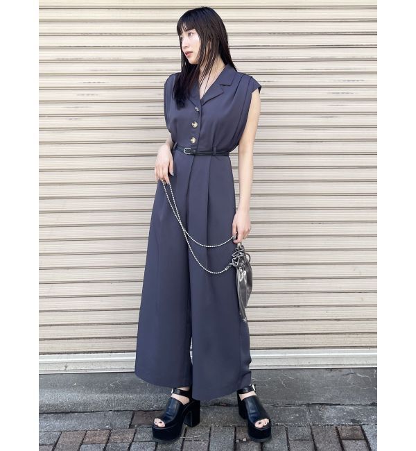 MURUA「ウエストベルトワイドロンパース」|オールインワン|