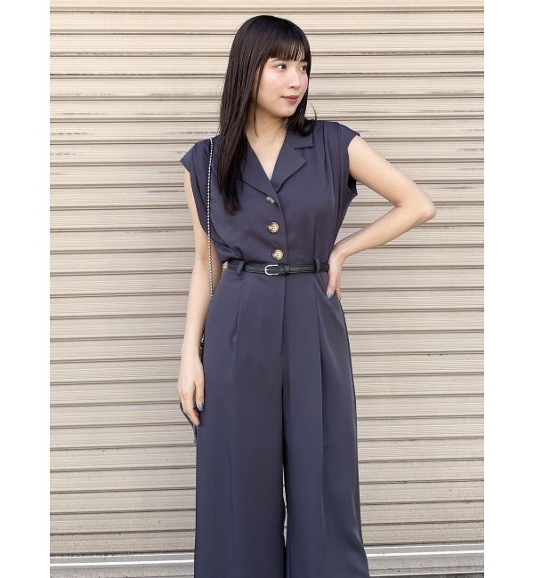 MURUA「ウエストベルトワイドロンパース」|オールインワン|