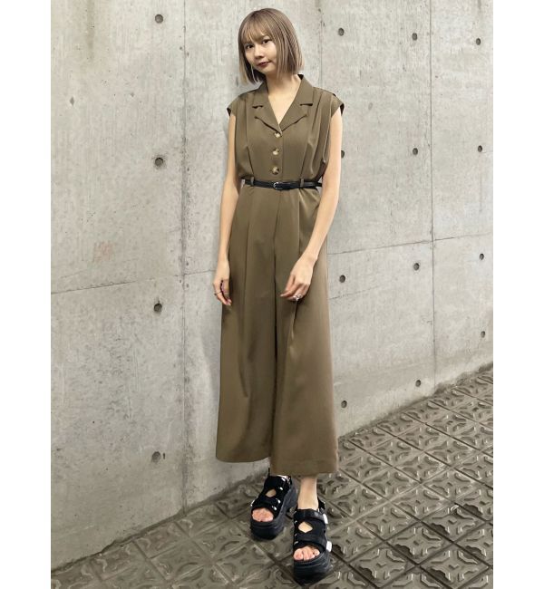 MURUA「ウエストベルトワイドロンパース」|オールインワン|