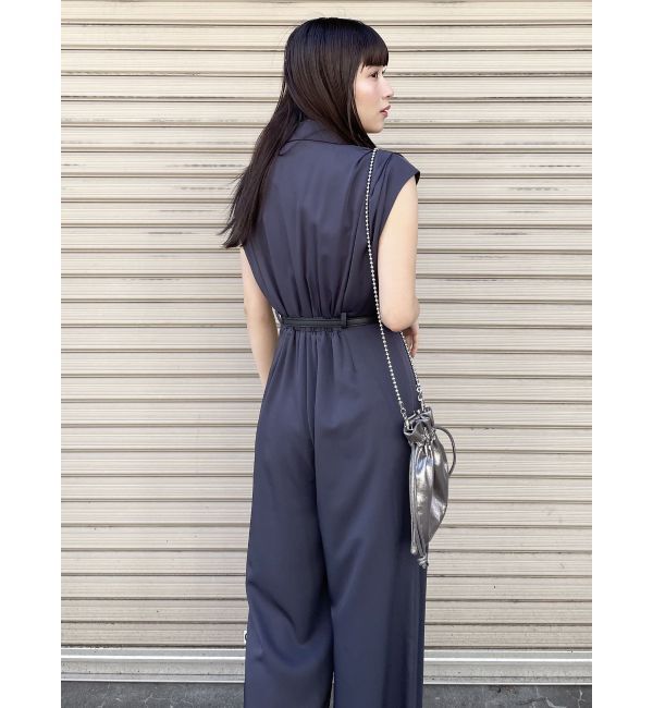 MURUA「ウエストベルトワイドロンパース」|オールインワン|