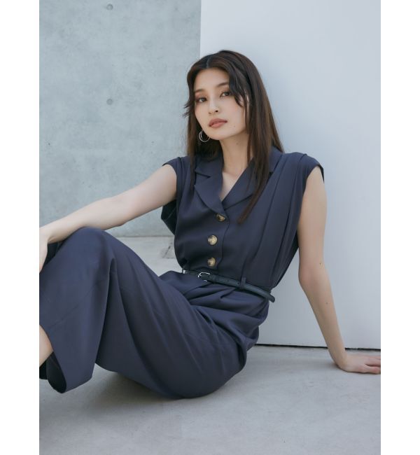 MURUA「ウエストベルトワイドロンパース」|オールインワン|