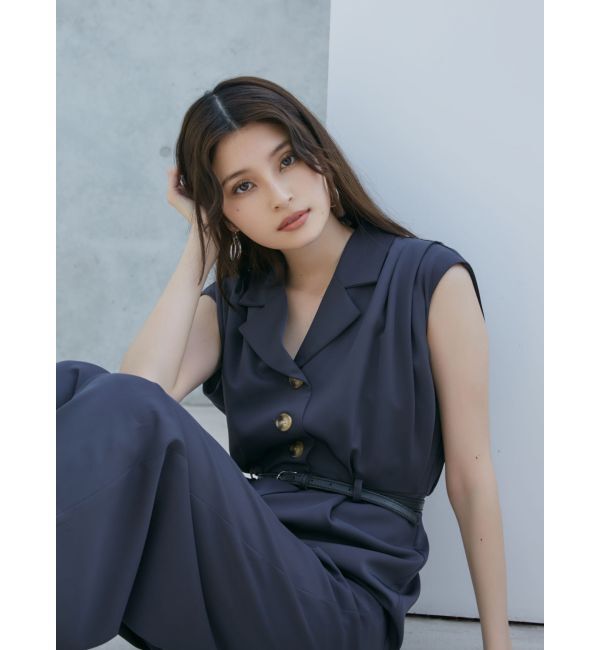 MURUA「ウエストベルトワイドロンパース」|オールインワン|