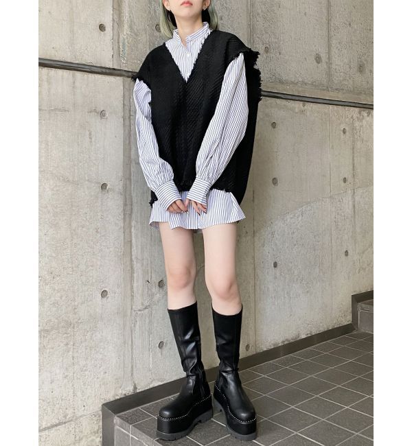 MURUA「オリジナルツイードシャツワンピース【2way】」|ワンピース|