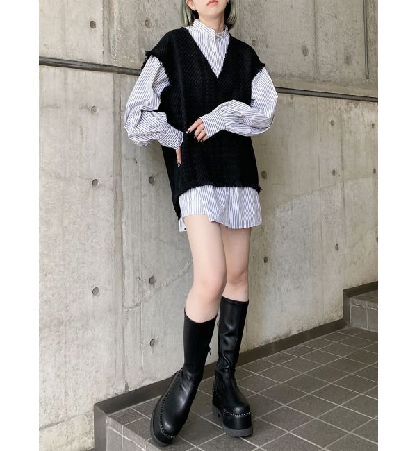 MURUA「オリジナルツイードシャツワンピース【2way】」|ワンピース|