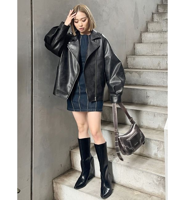 MURUA「ワイドシャフトポインテッドブーツ」|ロングブーツ|