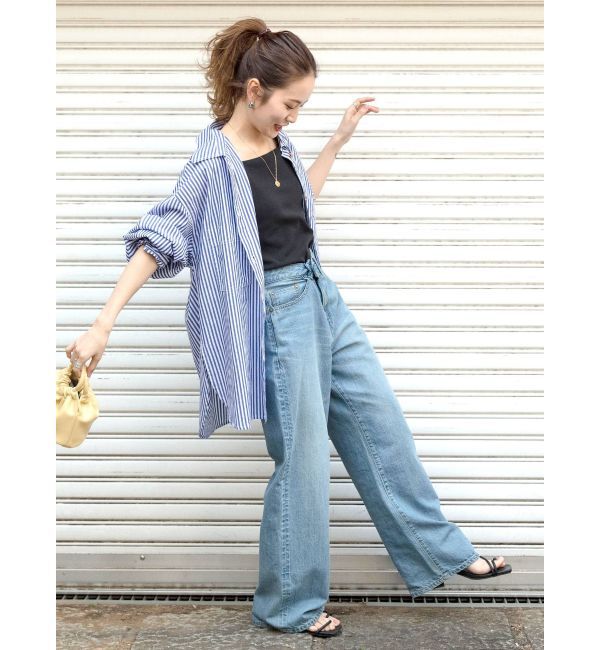 Ungrid「ハイウエストオーガニックコットンルーズデニム」|デニム|