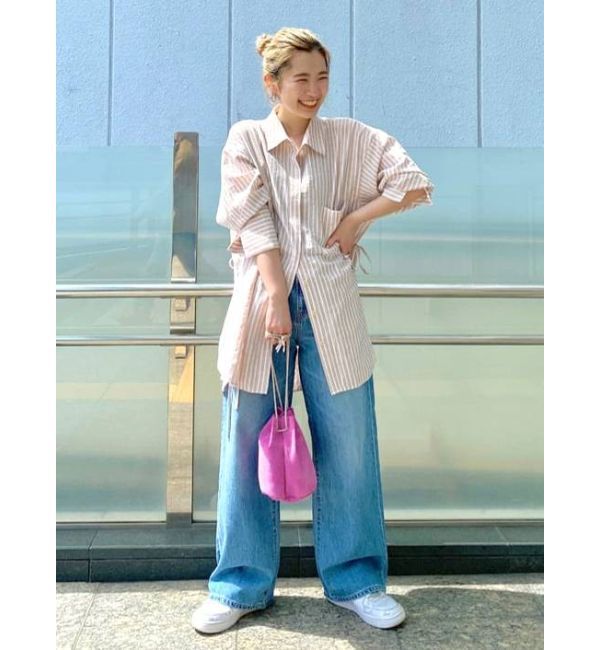 Ungrid「ハイウエストオーガニックコットンルーズデニム」|デニム|