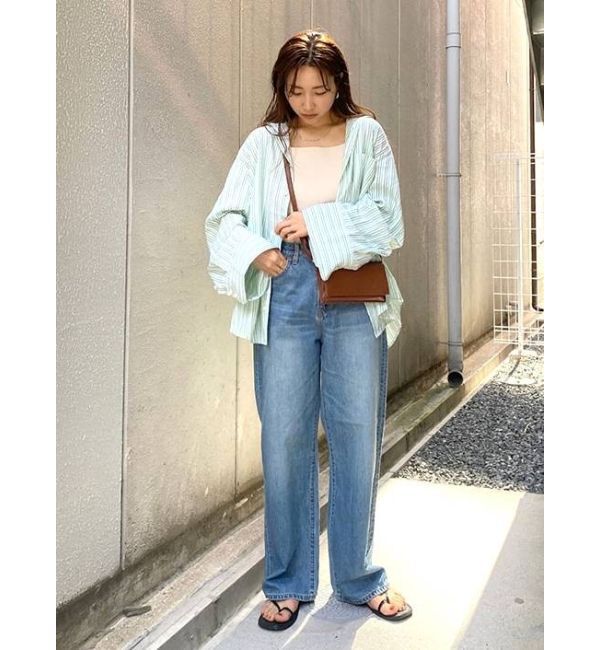 Ungrid「ハイウエストオーガニックコットンルーズデニム」|デニム|