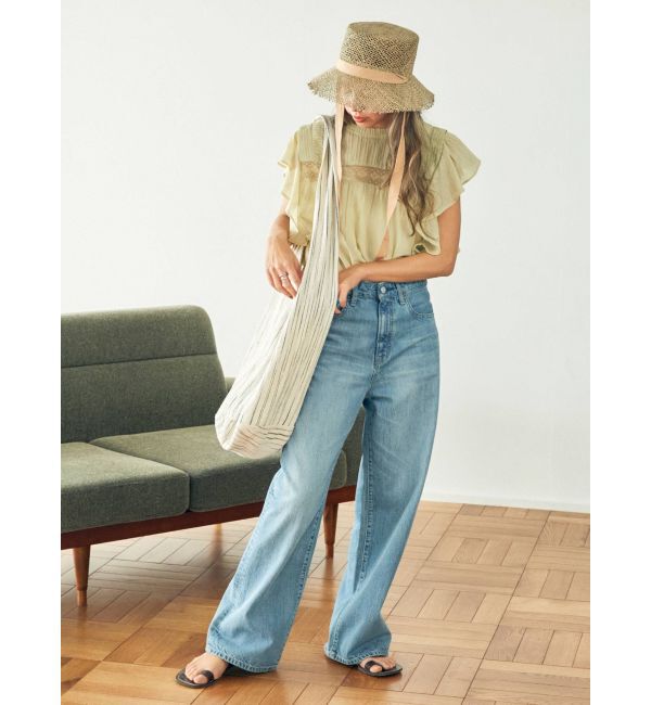 Ungrid「ハイウエストオーガニックコットンルーズデニム」|デニム|