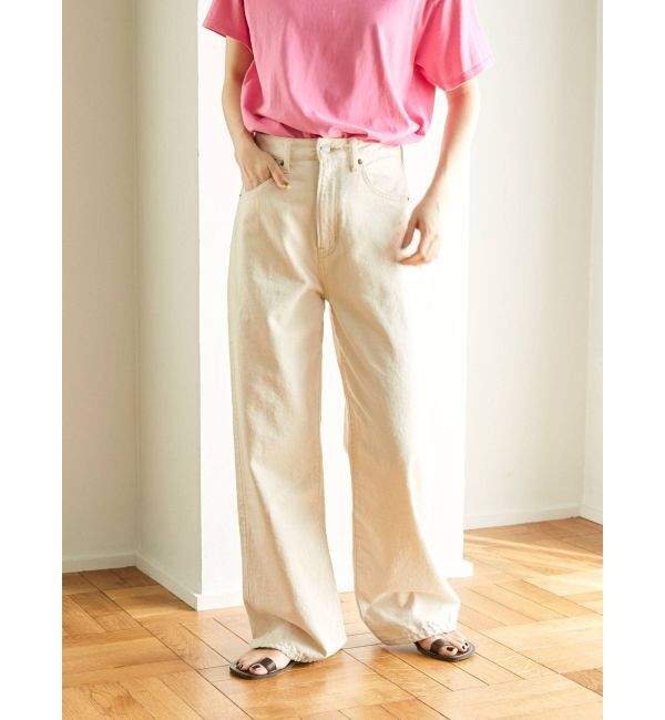 Ungrid「ハイウエストオーガニックコットンルーズデニム」|デニム|