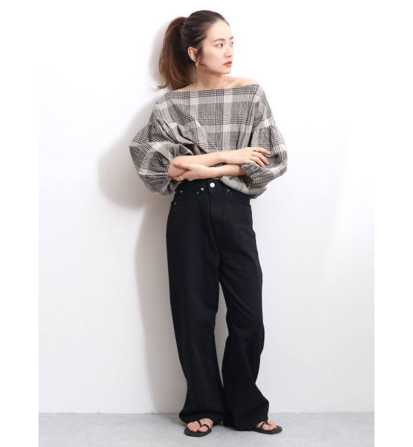 Ungrid「ハイウエストオーガニックコットンルーズデニム」|デニム|