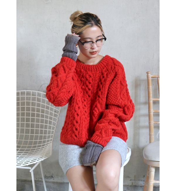 Ungrid「パッチワークケーブルルーズニット」|ニット・セーター|