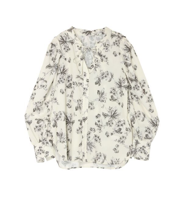 LAGUNAMOON「タックスリーブフラワープリントブラウス」|シャツ・ブラウス|