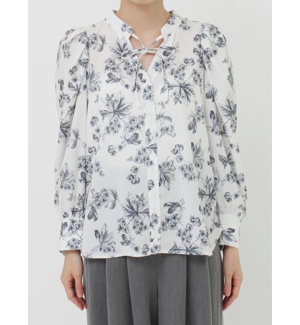 LAGUNAMOON「タックスリーブフラワープリントブラウス」|シャツ・ブラウス|