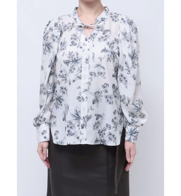 LAGUNAMOON「タックスリーブフラワープリントブラウス」|シャツ・ブラウス|