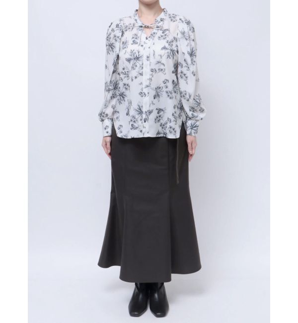 LAGUNAMOON「タックスリーブフラワープリントブラウス」|シャツ・ブラウス|