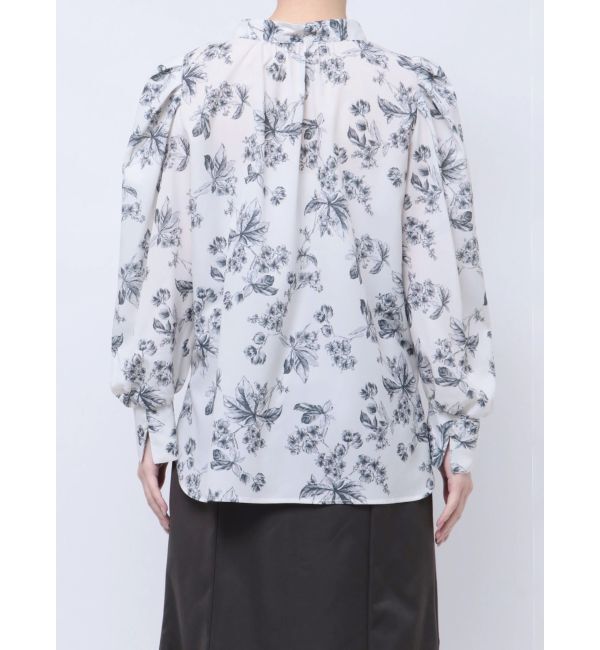 LAGUNAMOON「タックスリーブフラワープリントブラウス」|シャツ・ブラウス|