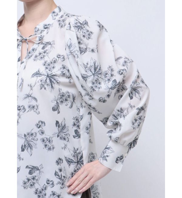 LAGUNAMOON「タックスリーブフラワープリントブラウス」|シャツ・ブラウス|
