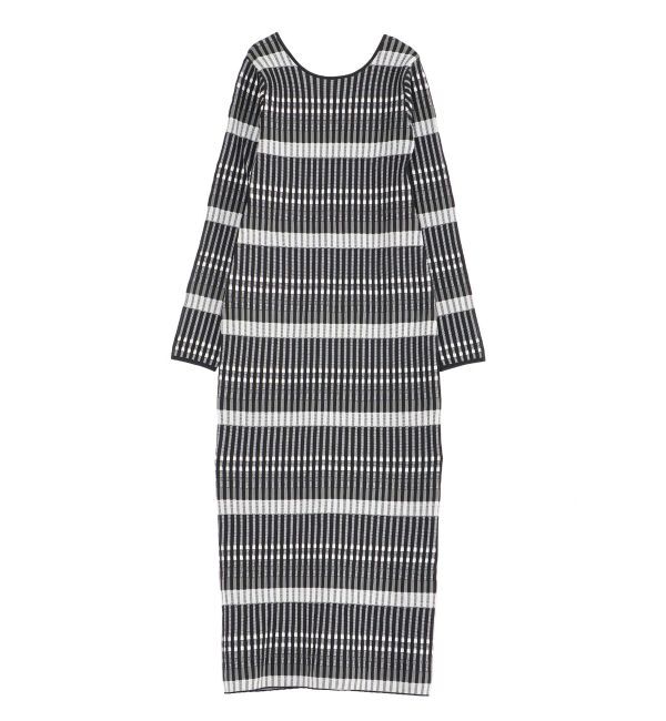 LAGUNAMOON「2WAYチェックニットワンピース」|ワンピース|ブラック