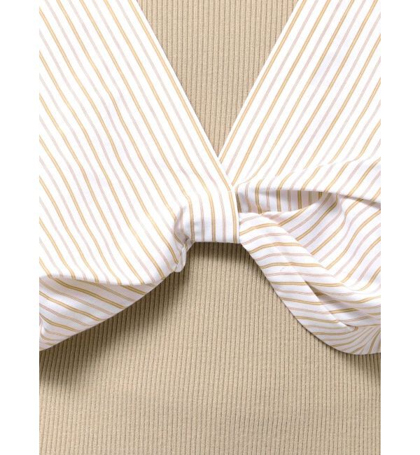 LAGUNAMOON「シャツドッキングリブニットワンピース」|ワンピース|