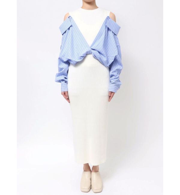 LAGUNAMOON「シャツドッキングリブニットワンピース」|ワンピース|